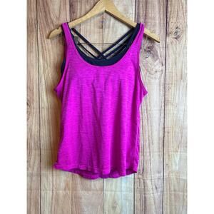 Athleta Sports Bra Tank Combo Fuschia and Navy Women's Size s